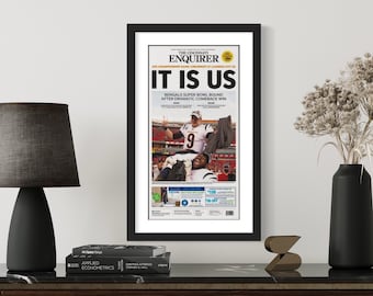 Newspaper Frame Black with White Mat | Acrylic, Hanging Hardware & Foam Backing | Handmade in NJ | Ask for Any Size | Newspaper Not Included