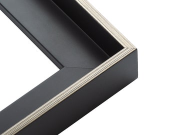 Canvas Floater Frame Moulding (Wood) 16ft bundle - Contemporary Silver Finish - 1" width - 1" rabbet depth