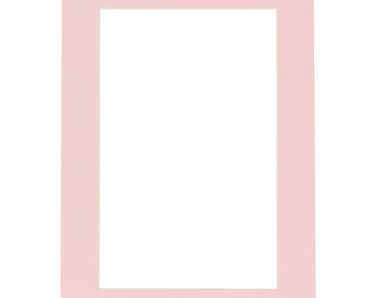Soft Pink Picture Frame Mat with White Core - Available in multiple sizes | Premium Single Mat | Bevel Cut Matboard | Pink Matboard