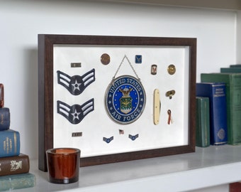 Shadow Box Picture Frame Brown with Plexiglass and Hanging Hardware, Solid Wood, White Backing, Made to Order in the US, Ask for Custom Size