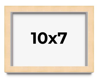 10x7 Wood Frame with UV Acrylic, 6 Finishes: Black, White, Bronze, Silver, Wood, Mahogany