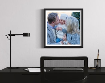 Black Matted Frame | Solid Wood Picture Frame with Photo Mat | With Acrylic Front and Foam Board Backing | Multiple Sizes Available