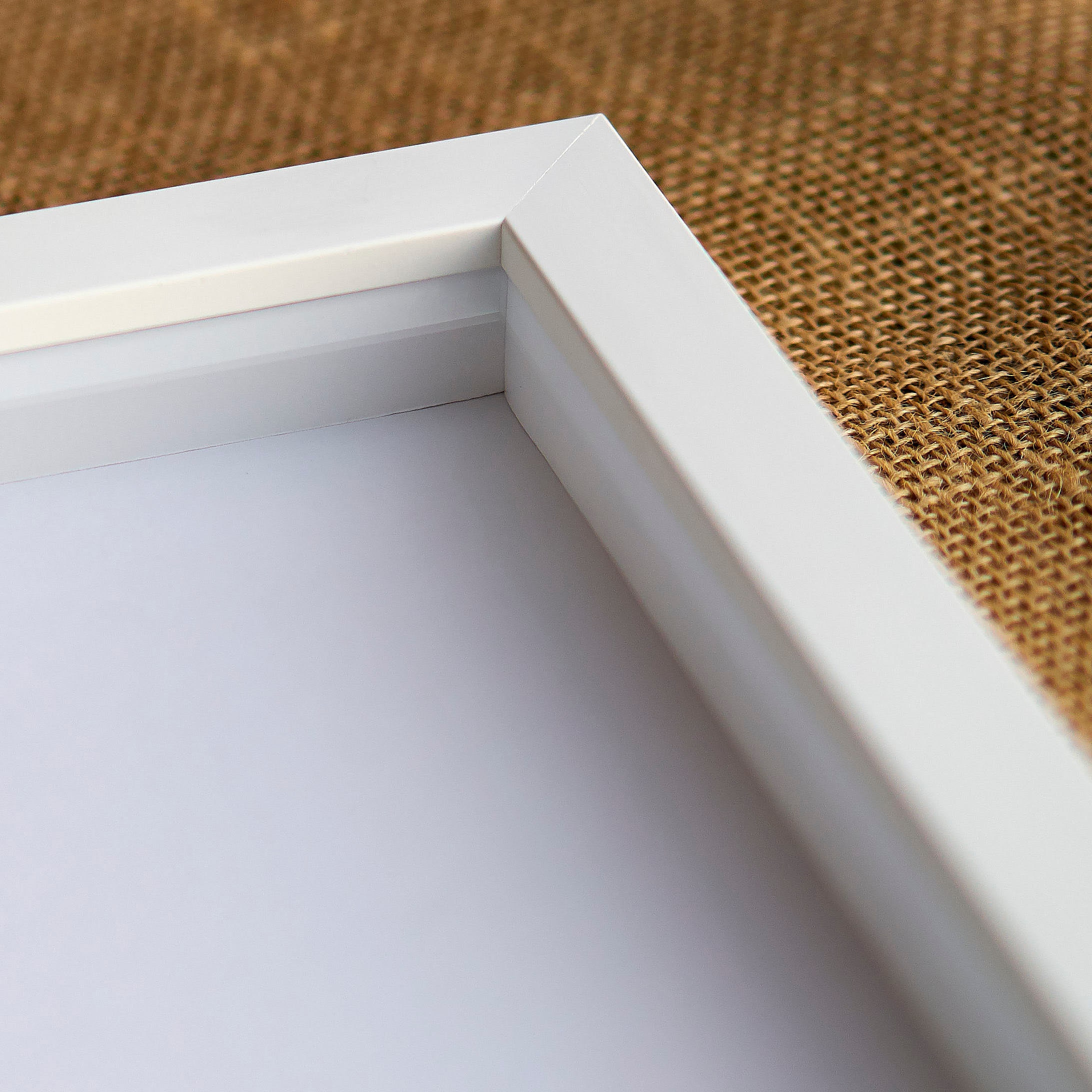 White Shadow Box Frame 2" Deep and 1" Inch Wide with White Mat | Made to Order in NJ | Solid Wood  | Custom Sizes Upon Request