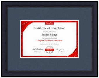 Certificate Frame Modern Black Hardwood No Mat - Fits Documents Diplomas Awards | Multiple Sizes