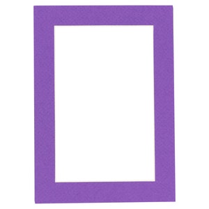 May include: A purple picture frame with a white mat.