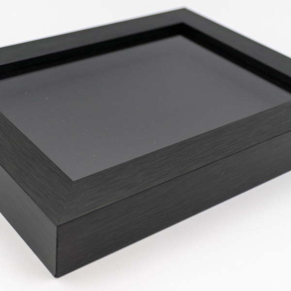 Shadow Box Frame Black Charcoal with Black Backing - Handmade to Order in NJ USA - Ask for Any Custom Size or Color