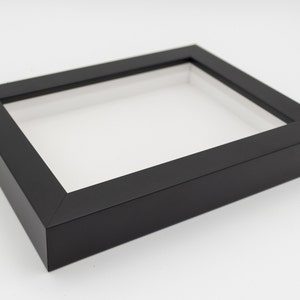 Shadow Box Black Frame 1" Deep Solid Wood White Backing, Hanging Hardware & Acrylic Glass | Handmade to Order in NJ | Ask for Custom Sizes