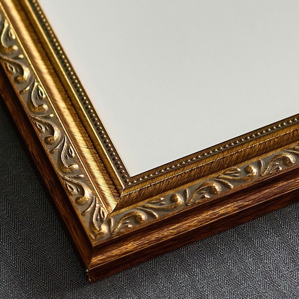 Gold Picture Frame | Traditional Ornate Antique Solid Wood | Made to Order in US | Ask for Custom Sizes and Mats