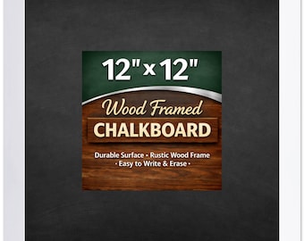 Chalkboard with Wood Frame - Erasable Surface - White Wood - Kitchen Menu Board | Multiple Sizes