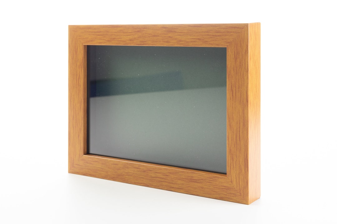 8x8 Shadow Box Frame Painted White Real Wood with a Green Acid