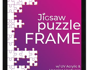 Jigsaw Puzzle Frames - Made to Order in NJ - Ask for Custom Size - Acrylic Glass and Hanging Hardware Included