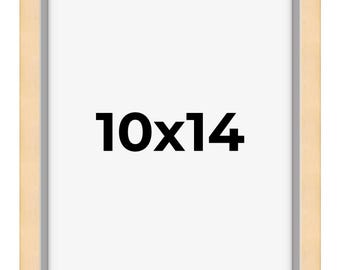 10x14 Wood Frame with UV Acrylic, 6 Finishes: Black, White, Bronze, Silver, Wood, Mahogany