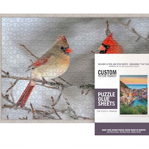 Jigsaw Puzzle Frame Kit With Frame and Puzzle Glue Sheets - for Puzzles Measuring 19.75x27.5 Inches