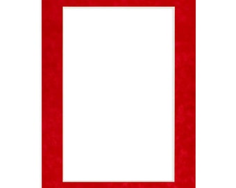Red Sky Suede Picture Frame Mat  - White Core - Available in multiple sizes | Premium Single Mat | Red Suede Bevel Cut Matboard