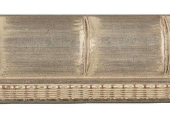 Picture Frame Moulding (Wood) 16ft bundle - Bamboo Silver Finish - 2.75" width - 5/8" rabbet depth