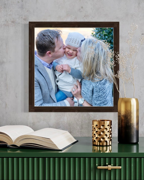 CustomPictureFrames 30x30 Modern Black Wood Picture Frame - with Acrylic Front and Foam Board Backing