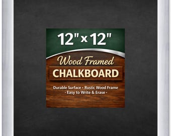 Chalkboard with Wood Frame - Erasable Surface - Silver Wood - Kitchen Menu Board | Multiple Sizes