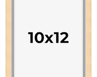 10x12 Wood Frame with UV Acrylic, 6 Finishes: Black, White, Bronze, Silver, Wood, Mahogany