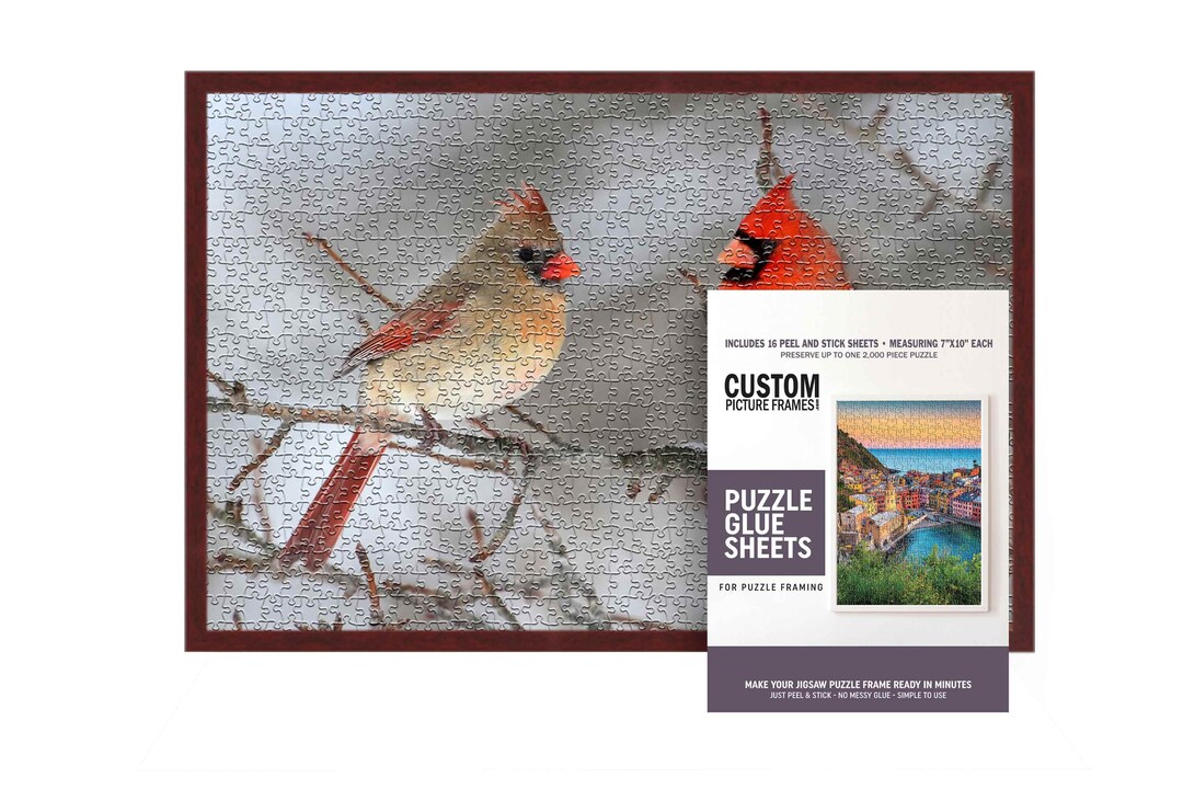 Jigsaw Puzzle Frame Kit With Frame and Puzzle Glue Sheets for Puzzles