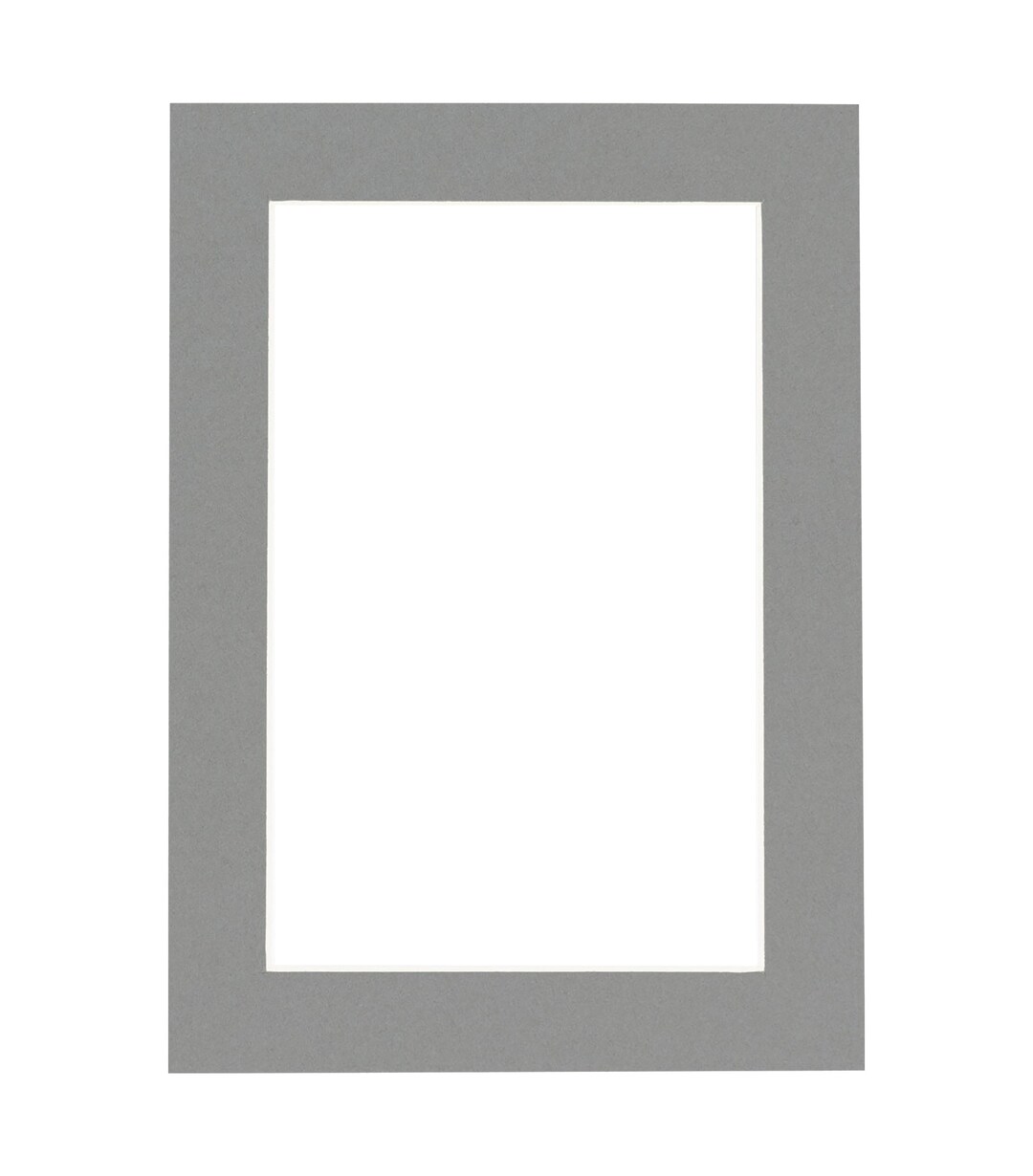 Mid Grey Picture Frame Mat With White Core Available in Multiple Sizes
