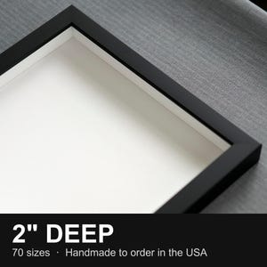 Shadow Box Extra Deep 2" Black Solid Wood Gallery, Handmade to Order in USA, Ask for Custom Sizes