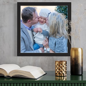 Picture Frame Black | Hanging Hardware Included, Acrylic Glass & Foam Board Backing | Handmade to Order in USA | Ask for Custom Size/Style