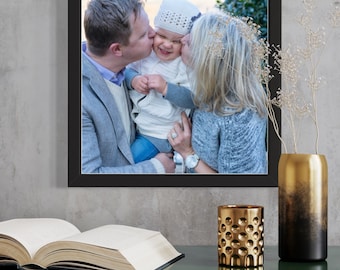Picture Frame Black | Hanging Hardware Included, Acrylic Glass & Foam Board Backing | Handmade to Order in USA | Ask for Custom Size/Style