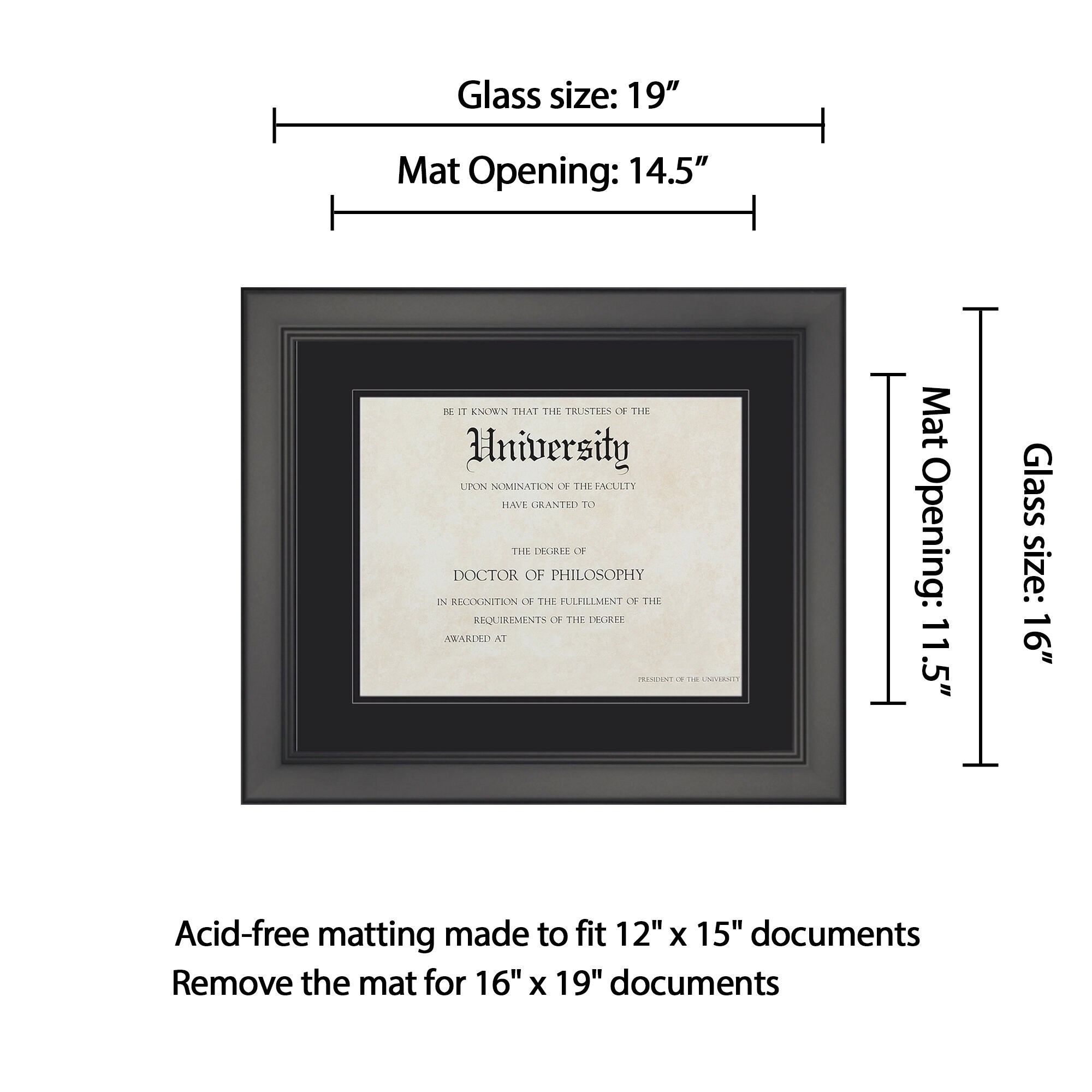 Toner Depot 8.5x11 Certificate Frames, Set Of 4 - Diploma Frames With Real Glass, Tabletop Or Wall Display - View #9
