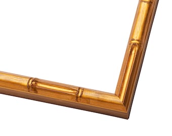 Picture Frame Moulding (Wood) 16ft bundle - Bamboo Gold Finish - 0.75" width - 5/8" rabbet depth