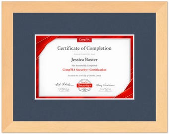 Certificate Frame Natural Wood Hardwood No Mat - Fits Documents Diplomas Awards | Multiple Sizes