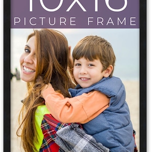 10x16 Wood Frame with UV Acrylic, 6 Finishes: Black, White, Bronze, Silver, Wood, Mahogany