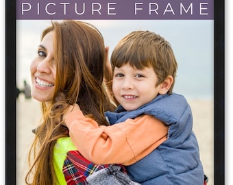 10x16 Wood Frame with UV Acrylic, 6 Finishes: Black, White, Bronze, Silver, Wood, Mahogany