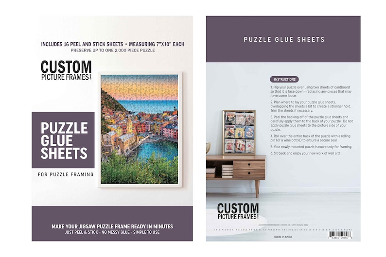 Jigsaw Puzzle Frame Kit With Frame and Puzzle Glue Sheets Etsy