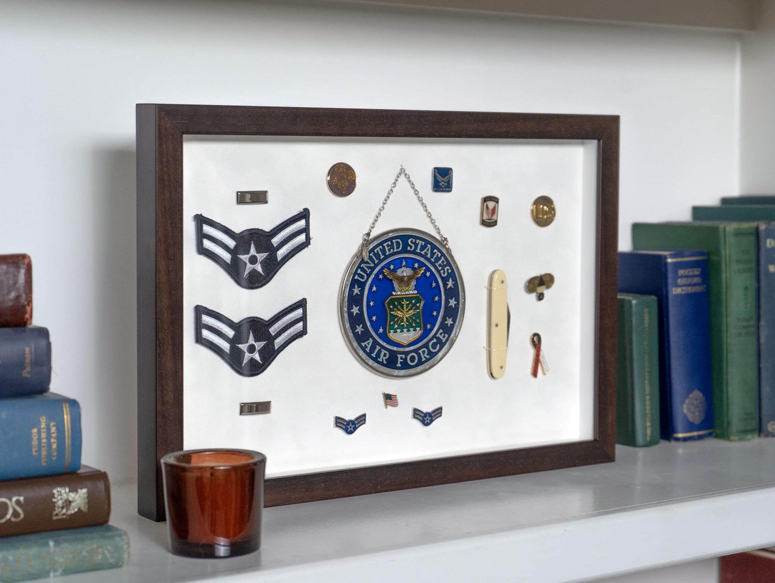 Shadow Box Frame With Drawer — 8x3.5x12 Inch, Glass Front, Gold Frame, For Wedding, Memorial, Keepsakes