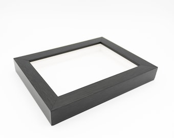 Shadow Box Gallery Wood Frame Charcoal, White Backing, 4x6, 5x7, 6x6, 8x8, 8x10, 11x14, 12x12, 16x20, 20x24, 24x30, or 24x36