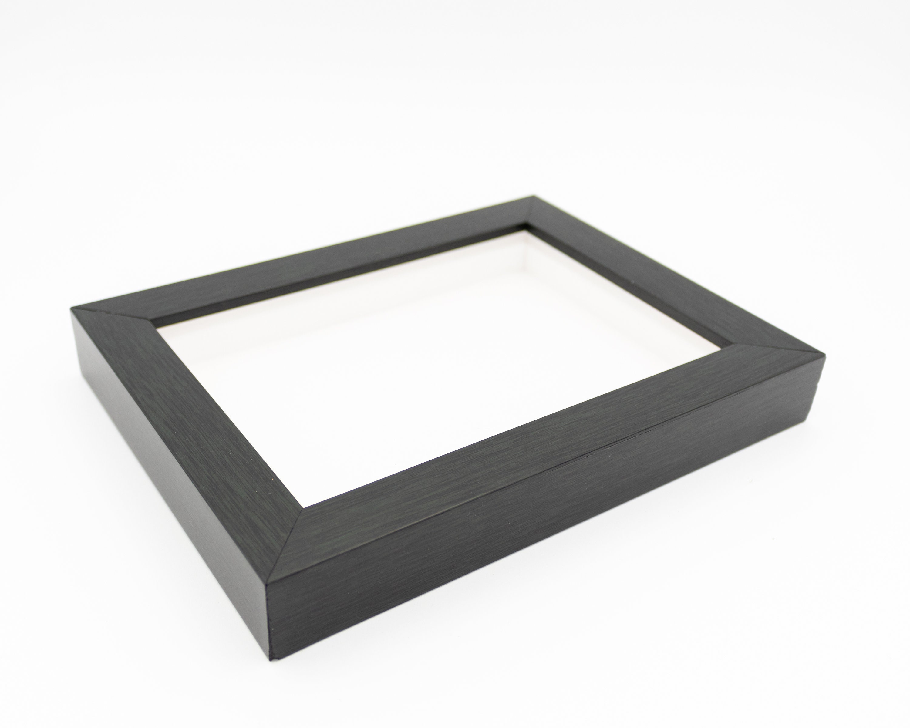 Shadowbox Gallery Wood Frame Charcoal White Backing 4x6 Etsy