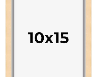 10x15 Wood Frame with UV Acrylic, 6 Finishes: Black, White, Bronze, Silver, Wood, Mahogany