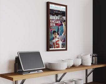 Brown Newspaper Frame NO Mat with UV-Resistant Non-Glare Acrylic Cover - Multiple sizes