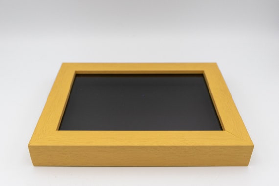 8x8 Shadow Box Frame Black | 1.125 Inches Deep Real Wood Rustic Shadowbox Display Frame | UV, Size: 8 x 8