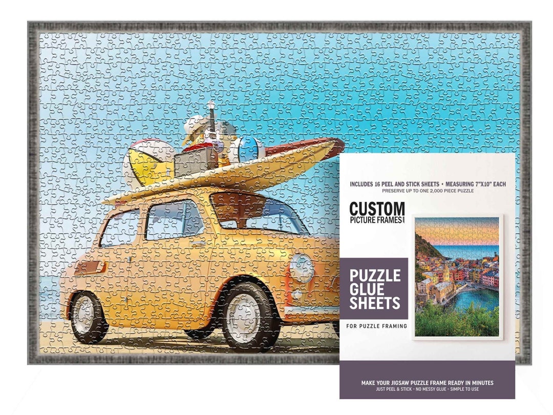 Jigsaw Puzzle Frame Kit With Frame and Puzzle Glue Sheets for Puzzles
