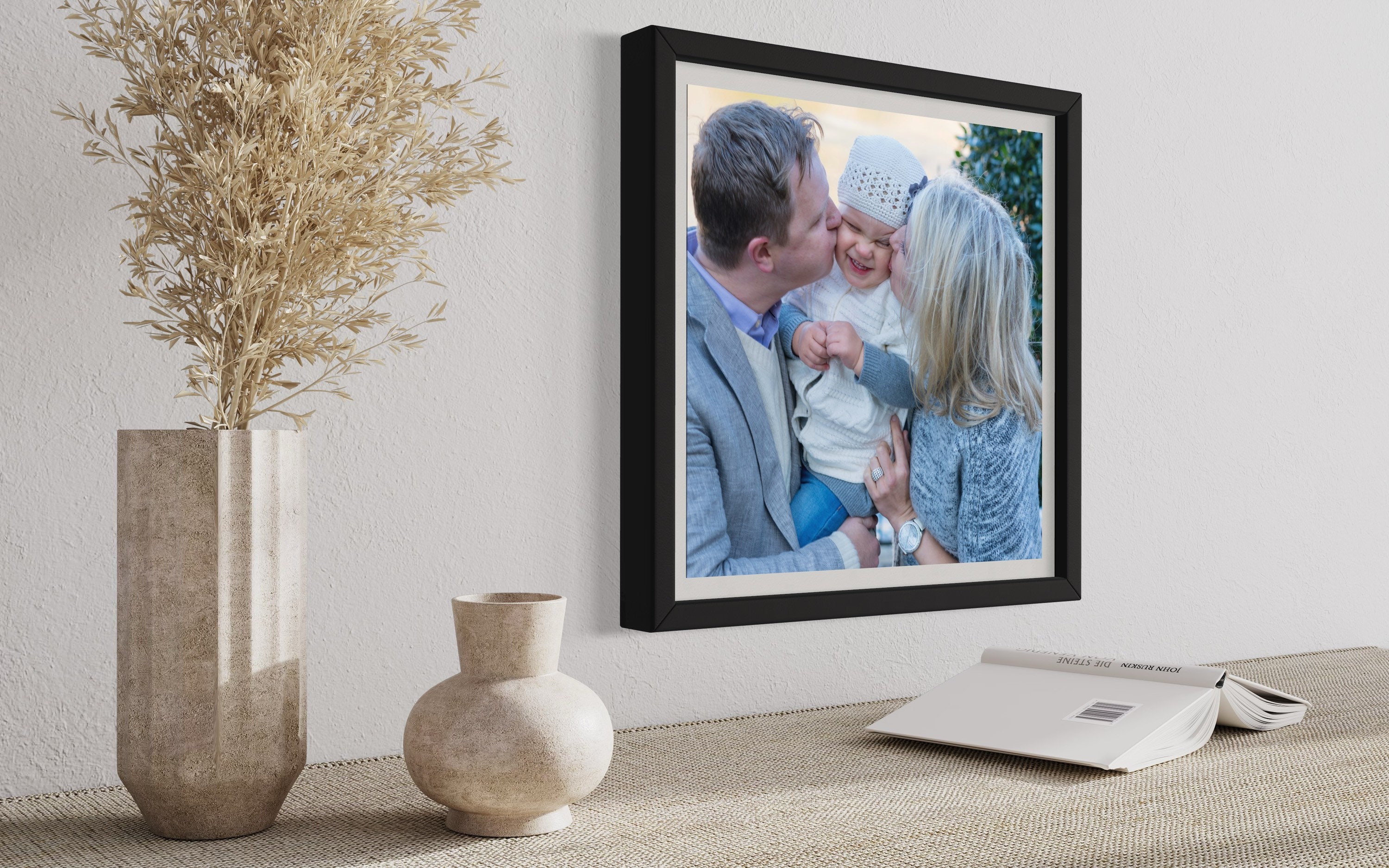 Black Matted Frame | Solid Wood Picture Frame With Photo Mat | With ...
