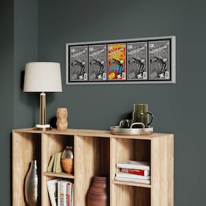 Comic Book Frame Black Mat -5 Openings to Display 5 Comic Books Horizontally | Bronze Age | Golden Age | Silver Age | Current Era