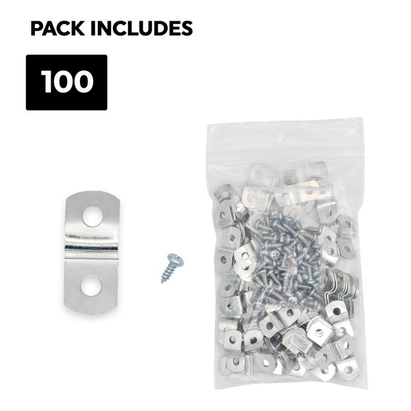 1/4" Depth --- Offset Mounting Canvas Z Clips For Picture Framing -- #6 X 3/8" Pan-Head Screws Included -- Pack Of 100