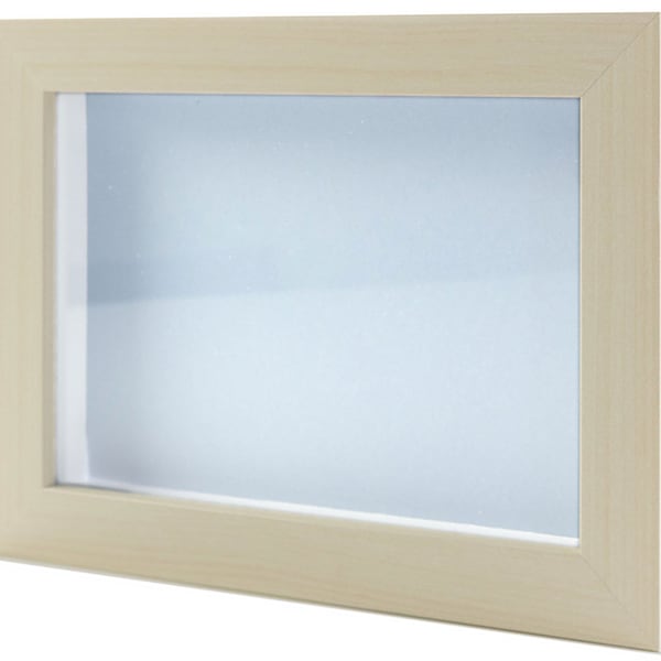 Shadow Box Solid Wood Frame White Wash, White Backing, 4x6, 5x7, 6x6, 8x8, 8x10, 11x14, 12x12, 16x20, 20x24, 24x30, or 24x36