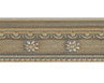 Picture Frame Moulding (Wood) 16ft bundle - Ornate Silver Finish - 0.75" width - 5/16" rabbet depth