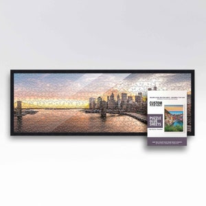 Jigsaw Puzzle Frame Kit With Frame and Puzzle Glue Sheets - for Puzzles Measuring 13x39 Inches