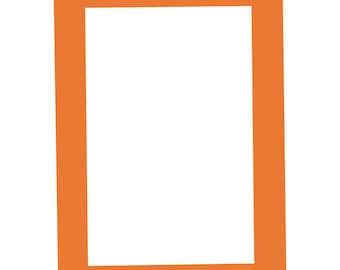 Orange Picture Frame Mat with White Core - Available in multiple sizes | Premium Single Mat | Bevel Cut Matboard | Orange Matboard