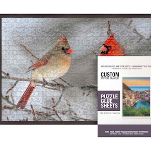 Jigsaw Puzzle Frame Kit With Frame and Puzzle Glue Sheets - for Puzzles Measuring 19x19 Inches