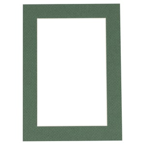 Hunter Green Picture Frame Mat with White Core - Available in multiple sizes | Premium Single Mat | Bevel Cut Matboard | Green Matboard