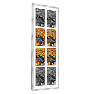 Comic Book Frame White Mat - 8 Openings to Display 8 Comic Books in vertical frame| Bronze Age | Golden Age | Silver Age | Current Era
